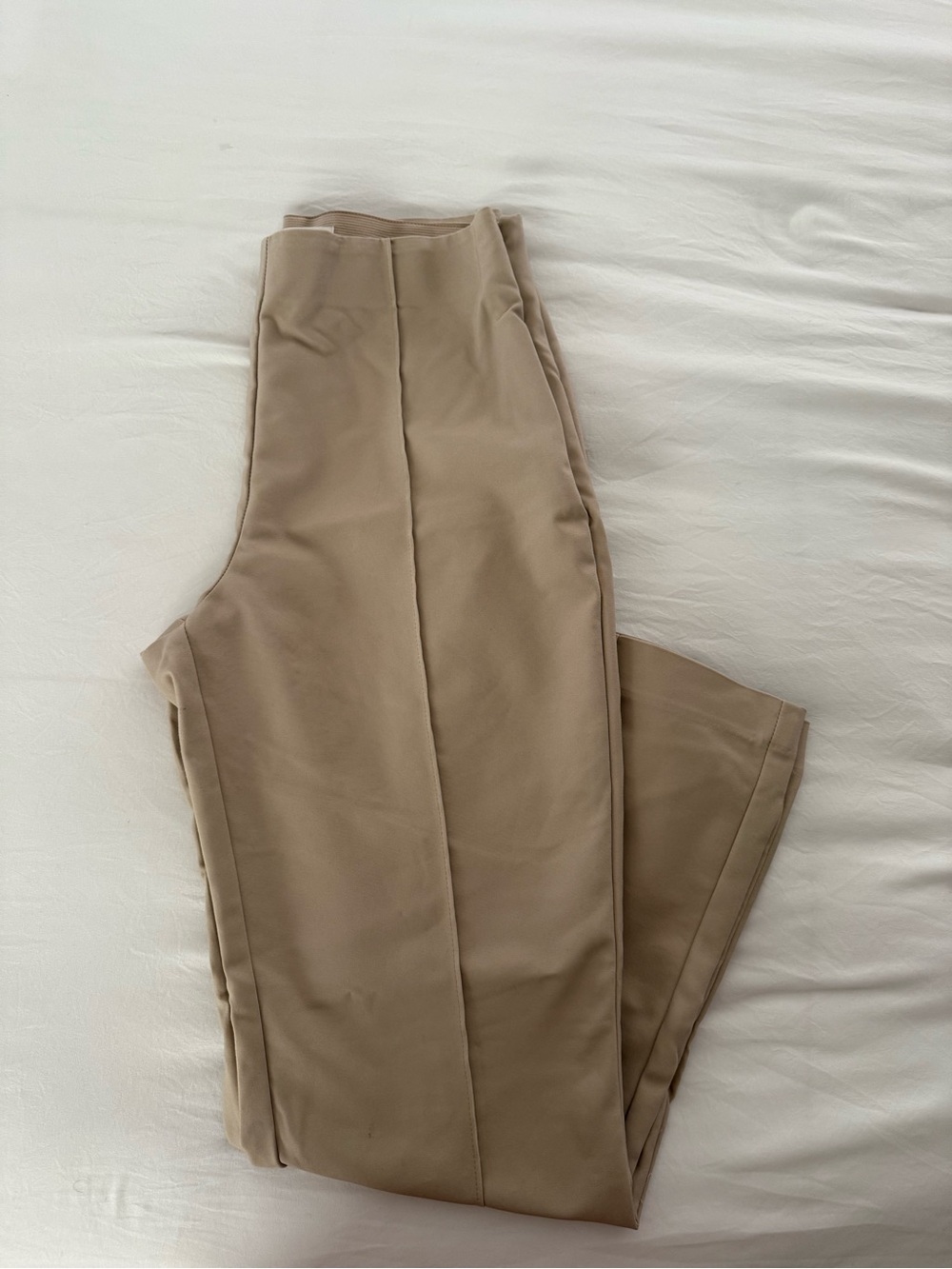 H&M Khaki Beige Flare Ankle Trousers